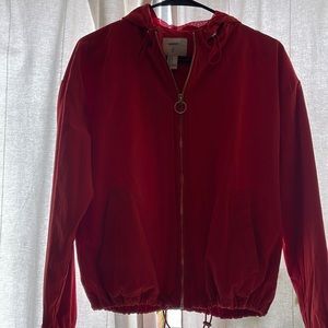 Forever 21 red zipper windbreaker